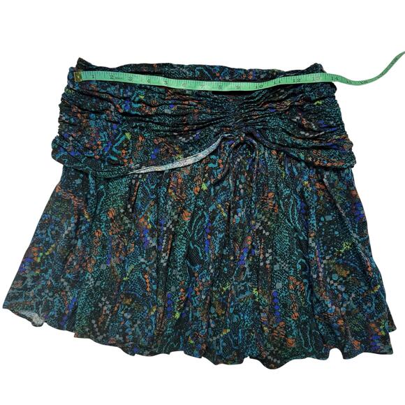 FREE PEOPLE Saturday Sun Mini Skirt in Who Is She Teal Print Size 6 #OB1227062 - Picture 8 of 9